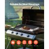 Carbon Steel Griddle, 22x16 inch Universal Flat Top Rectangular Plate, Gas Grill Griddle for BBQ Grill, Teppanyaki, Portable Family Cookware