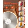Meat Slicer, 6.7" Foldable Electric Cutter with Dual Security Lock, 0-0.59" Adjustable Thickness, Easy to Clean, 180W Home Food-Slicer for Frozen Meat