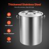 Stainless Steel Stockpot, 36 Quart Cooking Pots, Cookware Sauce Pot with Basket, Lid, and Handle, Heavy Duty Commercial Grade Stock Pot