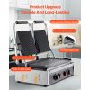 Commercial Panini Grill, 3600W Electric Sandwich Panini Maker, Stainless Steel Double Sandwichs Press Grill with Handle and Temp Control