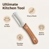 Multi-Functional Vegetable Peeler fo Kitchen: 2 in 1 Stainless Steel Peeler with Wooden Handle and Bottle Opener - Peelers for Potato Pumpkin Papaya Z