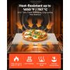 Pizza Stone, 15 x 12 in Rectangular Cordierite Pizza Stone, Extra Large Baking-Stone with Scraper, 0.6 in Thick Heat-Resistant Cordierite