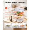 Electric Food Steamer 10.6 QT Glass with 3-Tier Stainless Steel Trays, 1200W Vegetable Steamer for Cooking, 2-4 Servings, Pre-Programmed Settings