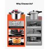 Pressure Cooker, 10Qt Pressure Cooker Stainless Steel, Pressures Canner with Steaming Rack, Tempered Glass Lid, Three Pressures Settings for Meat