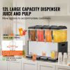 Commercial Beverage Dispenser, 4 Tanks 12 L / 12.7 QT Per Tank Juice Dispenser
