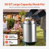 Stainless Steel Stockpot, 36 Quart Cooking Pots, Cookware Sauce Pot with Basket, Lid, and Handle, Heavy Duty Commercial Grade Stock Pot