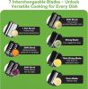 Electric Cheese Grater 7 in 1, Stainless Steel Salad Shooter, Food Slicer Shredder Chopper with Rotary Switch, 300W