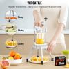 Commercial Vegetable Fruit Chopper, Stainless Steel French Fry Cutter with 4 Blades 1/4" 3/8" 1/2", 6-wedge Slicer, Chopper Dicer with Tray