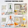 Commercial Vegetable Fruit Chopper, Stainless Steel French Fry Cutter with 4 Blades 1/4" 3/8" 1/2", 6-wedge Slicer, Chopper Dicer with Tray