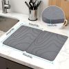 Stone Drying Mat for Kitchen Counter,2 Pack 16''x12'' Quick Dish Drying Stone Mat Kitchen,Double-sided Diatomaceous Earth Stone Drying Mat