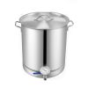 Stainless Steel Kettle, 16 GALLON Brewing Pot, Tri Ply Bottom for Beer, Brew Kettle Pot, Home Brewing Supplies Includes Lid, Handle, Thermometer