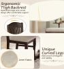 Set of 4 Kitchen Side Chairs Rubber Wood Frame Comfy Padded Seat Dining Room Furniture Home Decor