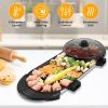 2200W Electric Hot Pot and Grill Combo, 2 in 1 Independent Control Non-Stick Electric Cooker, Smokeless Grill with Hot Pot for 2-10 Persons