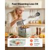 Electric Food Steamer 13.7 QT 2-Tier Stainless Steel for 3-6 Servings, 1500W Vegetable & Meal Steamer for Cooking with 9 Pre-Programmed Settings