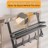 2PCS Over The Door Organizer with Metal Storage Shelves, Easy Install Door Hanging Rack for Bathroom Bedroom Kitchen Pantry