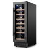 11.6-inch wide, 22 cubic foot capacity, built-in refrigerator, single-door glass beverage cooler (black)