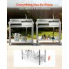 Stainless Steel Utility Sink, Free Standing Single Bowl Commercial Kitchen Sink with Faucet, 39.4 x 19.7 x 37 in