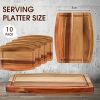 10/5pcs Acacia Wood Cutting Boards Bulk for Laser Engraving Wooden Dinner Plates with Groove Chopping Charcuterie Board Carving Tray for Housewarming