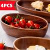 Four Japanese-Style Sushi Platters | Stylish Boat-Shaped Table Decor, Durable And Easy-To-Clean Wooden Condiment Dish, Handcrafted