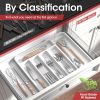 Silverware Organizer - Expandable Kitchen Drawer Organizer, Adjustable Utensil Organizer, Cutlery Tray for Forks, Knives