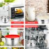 Mixing Bowls with Lids Set of 5, Stainless Steel Mixing Bowls Metal Nesting Salad Bowls, Size 4.5, 3, 1.5, 1, 0.7 QT Great for Cooking, Baking