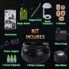 Halloween Decorations Indoor - DIY Floating Potion Set with Witches Cauldron and Mist Maker - Spooky Vintage Black Plastic Bowl Hocus Pocus Party Deco