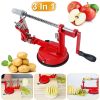 3 in 1 Apple Peeler Slicer Corer with Stainless Steel Blade, Zinc Alloy Hand Crank Fruit Peeler Machine