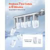 Countertop Ice Maker, 7 Cubes Ready in 6 Mins, 26 lbs per Day, Self-Cleaning Portable Machine with Ice Scoop