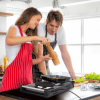 2000W dual-burner electric heating plate with 5-stage temperature adjustment (200°C–500°C)