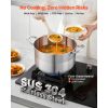 Stainless Steel Stock Pot, 8-Quart Stainless Steel Stockpot with Glass Lid, PFOA-Free, PFAS-Free, Compatible with Gas Stoves, Induction Cooktops