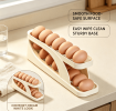 Auto Rolling Egg Holder Dispenser 15 Eggs Capacity Space Saving Fridge Egg Storage Tray HIPS Material Slide Design Refrigerator Kitchen Countertop Egg