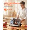 10" Commercial Meat Slicer, 240W Electric Deli Food Slicer with Carbon Steel Blade, Built-In Sharpener & 0-0.47" Adjustable Thickness for Frozen Meat