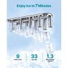 Water Dispenser with Ice Maker, 3-in-1 Floor-Standing Water Dispenser, 33 LBS/24H, 9 Cubes/7 Min Fast Ice Making with 1.3 LBS Storage