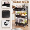3 Tier Storage Cart, Rolling Cart with Drawers Storage Organizer, Rolling Storage Cart with Plastic Drawers, Suit for Room, Kitchen, Bathroom, Office