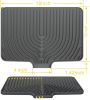 Silicone Drying Mat for Kitchen Counter , Dish Drying Rack Matt with Built in Drain