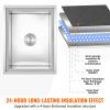 Drop in Ice Chest, 22"L x 17"W x 12"H Stainless Steel Ice Cooler, Commercial Ice Bin with Cover, 40 qt Outdoor Kitchen Ice Bar