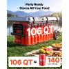 Hard Cooler, 106QT Portable Rolling Cooler with Wheels, Leak-Resistant Coolbox Keeps Contents Cool for 48 Hours, Ice Retention Insulated Chests