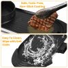 2200W Electric Hot Pot and Grill Combo, 2 in 1 Independent Control Non-Stick Electric Cooker, Smokeless Grill with Hot Pot for 2-10 Persons