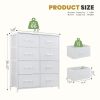 Chest of Dressers with 8 Fabric Drawers, Drawer Cabinet, Organization Furniture for Kitchen, Office, Hallway, Grey
