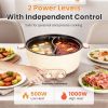 6 Liter Dual-Flavor Electric Shabu Shabu Hot Pot for 3-6 Guests, Non-Stick Coating Stainless Steel Hot Pot with Transparent Steam Vent Lid