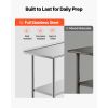 Stainless Steel Work Table, 24x48 inch Food Prep Table with Wheels, Commercial Kitchen Workstation with Adjustable Undershelf