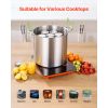 21 QT Canning Pot with Rack and Lid, Stainless Steel Waterbath Canner with Dual Handle and Glass Lid, Compatible with All Cooktops: Induction, Gas