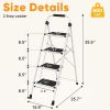 48 Inch Iron Stepstool, 4 Folding Stepstool with Non-Slip Pedals and Comfortable Handrails