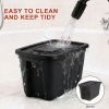 18-Gallon Stacking Plastic Storage Containers with Lids, Black Body/Black Lid (Pack of 4)