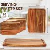 10/5pcs Acacia Wood Cutting Boards Bulk for Laser Engraving Wooden Dinner Plates with Groove Chopping Charcuterie Board Carving Tray for Housewarming