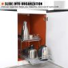 2 Tier 14"Wx21"Dx15"H Pull Out Cabinet Organizer, Heavy Duty Slide Out Pantry Shelves, Steel Roll Out Drawers, Sliding Drawer Storage for Home
