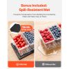 Chilled Condiment Server Caddy, 5 Compartment Ice Cooled Serving Container, Plastic Fruit Garnish Tray Platter with Separate Lid