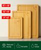 Wooden Cutting Boards for Kitchen Meal Prep & Serving - Bamboo Wood Serving Board Set with Deep Juice Groove Side Handles - Charcuterie & Chopping But