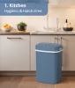 10L Automatic Motion Sensor Trash Can, Touchless Rectangular Garbage Bin with Odor-Sealing Ring