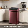 Stainless Steel Automatic Motion Sensor Trash Can, Touch-Free Rectangular Garbage Bin with Odor Sealing Ring